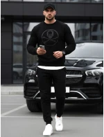 Pánska mikina s potlačou čierna FashionStreet BX5948 Pánska mikina s potlačou čierna FashionStreet BX5948