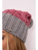 Paris fleecová čiapka K212 tmavo ružová+sivá