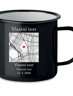 Personalizovaný retro plechový pohár s mapou