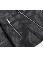 Čierna bunda ramoneska so stojačikom (B0110)