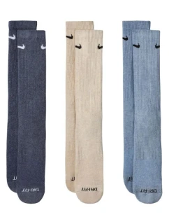 Ponožky Nike Everyday Plus Cushioned 3 páry tmavosivá, béžová, svetlosivá SX6888 901