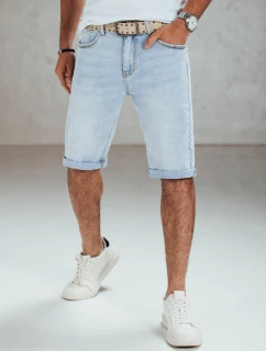 Pánske modré džínsové šortky s opaskom FashionStreet SX2559