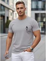 Pánske bavlnené tričko s potlačou AS Pik, sivé, FashionStreet NX5130R Pánske bavlnené tričko s potlačou AS Pik, sivé, FashionStreet NX5130R