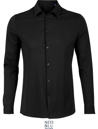 NEOBLU Balthazar Men Košele s dlhým rukávom 24.3198 deep black NEOBLU Balthazar Men Košele s dlhým rukávom 24.3198 deep black
