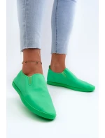 Damskie Tenisówki Trampki Slip-On Zielone Lovinia