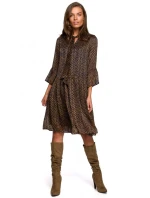 S237 Šifónové šaty so zaväzovaním pri krku - model 1