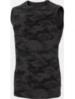 Pánske tričko bez rukávov D4L20 TSM306M Khaki black- 4F