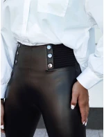 Dámske voskované nohavice s vysokým pásom TARMZ black FashionStreet UY2154 Dámske voskované nohavice s vysokým pásom TARMZ black FashionStreet UY2154