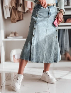 Džínsová midi sukňa DEMIL modrá FashionStreet CY0487