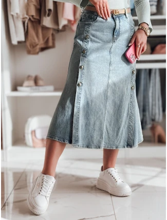 Džínsová midi sukňa DEMIL modrá FashionStreet CY0487 Džínsová midi sukňa DEMIL modrá FashionStreet CY0487