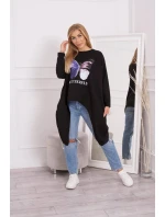 Oversize blúzka s potlačou čierna