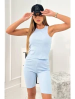 Set 3 v 1 mikina, top a krátke legíny modrý Set 3 v 1 mikina, top a krátke legíny modrý