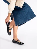 Pohodlné čierne baleríny pre ženy bez podpätku Pohodlné čierne baleríny pre ženy bez podpätku