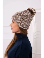 Fleecová čiapka Fiona K275 biela+hnedá
