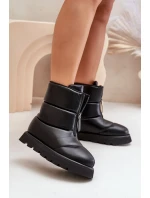 Platformové snežnice so zipsom z eko kože Black Resisia