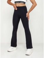 Dámske zvonové nohavice s vysokým pásom SLIMLINE black FashionStreet UY2147