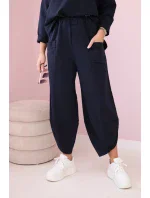 Bavlnená mikina nohavice set navy