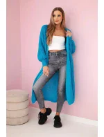 Dlhý sveter tyrkysovej farby