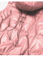 Dámska krátka bunda bez rukávov Goodlookin s odnímateľnou kapucňou ružová (B8258-81)