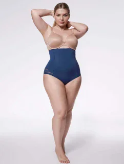 Zoštíhľujúce nohavičky 141 (vysoký pás) námornícka modrá - Julimex