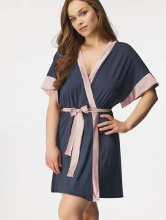 Dámsky župan Sabrina Tmavosivá s púdrovou - BABELLA