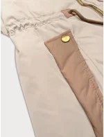 Dámska bunda so šnúrkou v páse S'West light beige (B8352-46) Dámska bunda so šnúrkou v páse S'West light beige (B8352-46)