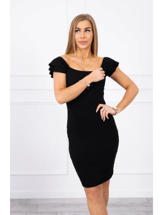 Pruhované volánikové šaty čierne Pruhované volánikové šaty čierne