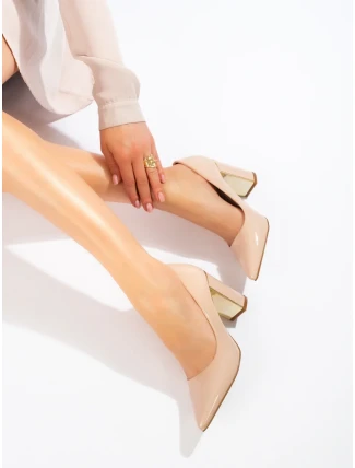 Exkluzívne hnedé lodičky pre ženy na širokom podpätku Exkluzívne hnedé lodičky pre ženy na širokom podpätku