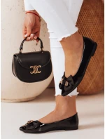 Dámske baleríny na podpätku TEDBOW black FashionStreet ZY0766