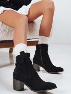 Dámske semišové čižmy na podpätku čierne FashionStreet ZY1221