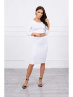 Súprava blúzky a sukne v bielej farbe