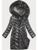 Dámska zimná prešívaná bunda (16M9100-105) grafitová - J.Štýl