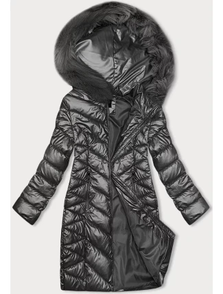 Dámska zimná prešívaná bunda (16M9100-105) grafitová - J.Štýl