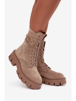 Dámska zateplená členková obuv so zdobením DA183P Beige - Seastar Dámska zateplená členková obuv so zdobením DA183P Beige - Seastar