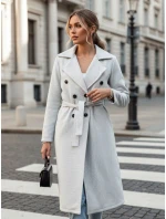 Dámsky oversize kabát CASHMELY s dlhým viazaním sivý FashionStreet NY0713