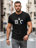 Pánske bavlnené tričko s potlačou čierne FashionStreet NX0155R Pánske bavlnené tričko s potlačou čierne FashionStreet NX0155R