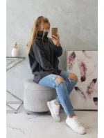 Zateplená mikina so zipsom na chrbte grafitová Zateplená mikina so zipsom na chrbte grafitová