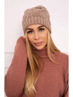 Fleecová čiapka Sylwia K244 tmavo béžová