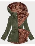 Dámska obojstranná bunda v khaki farbe parka / prešívaná (CAN-621) Dámska obojstranná bunda v khaki farbe parka / prešívaná (CAN-621)