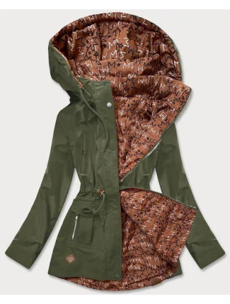 Dámska obojstranná bunda v khaki farbe parka / prešívaná (CAN-621) Dámska obojstranná bunda v khaki farbe parka / prešívaná (CAN-621)