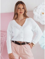 Dámsky oversize rebrovaný sveter SWEETDREAM white FashionStreet MY2459 Dámsky oversize rebrovaný sveter SWEETDREAM white FashionStreet MY2459