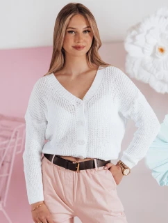 Dámsky oversize rebrovaný sveter SWEETDREAM white FashionStreet MY2459