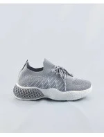 Šedé dámske azúrové sneakersy (JY21-2)