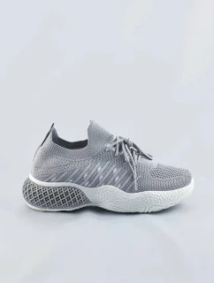 Šedé dámske azúrové sneakersy (JY21-2)