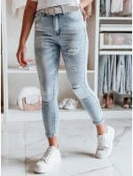 Dámske úzke džínsy s trením svetlomodrej farby FASHIONIX FashionStreet UY2708 Dámske úzke džínsy s trením svetlomodrej farby FASHIONIX FashionStreet UY2708