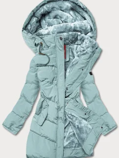 Dámska prešívaná zimná bunda v mätovej farbe (2m-963)