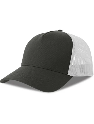 Atlantis Headwear Rapper Cotton-S 5-panelová truckerová čiapka 33.0260 tmavošedá/biela