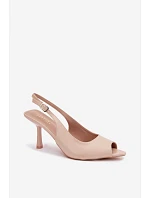 Dámske sandále na podpätku Beige Sevina Dámske sandále na podpätku Beige Sevina