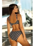 Dámske dvojdielne plavky Barbados 12 S933BA12-3 čierne s geometrickým vzorom - Self