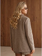 Dámska bunda s kockovaným vzorom, béžová, FashionStreet PY0154 Dámska bunda s kockovaným vzorom, béžová, FashionStreet PY0154